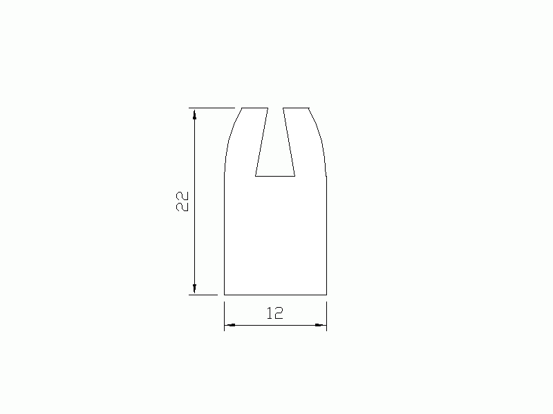 Perfil de Silicona P41I - formato tipo U - forma irregular