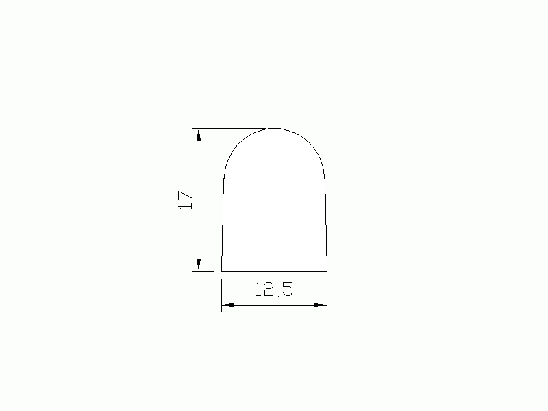 Perfil de Silicona P41L - formato tipo D - forma irregular