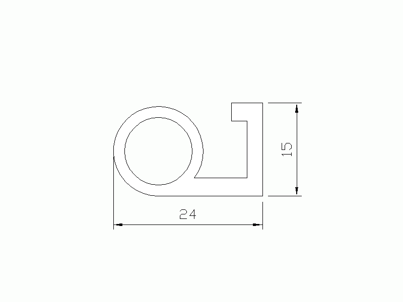 Perfil de Silicona P42 - formato tipo Nota musical - forma irregular