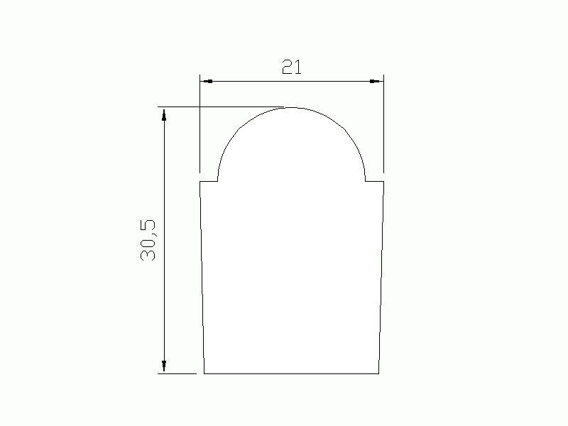 Perfil de Silicona P423A - formato tipo D - forma irregular