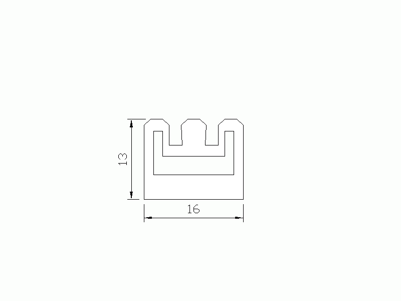 Perfil de Silicona P437A - formato tipo D - forma irregular