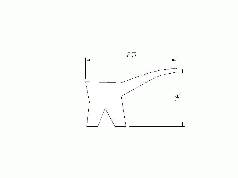 Perfil de Silicona P44 - formato tipo Labiado - forma irregular