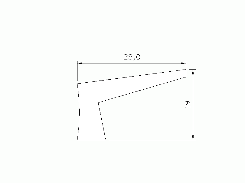 Perfil de Silicona P441A - formato tipo Labiado - forma irregular