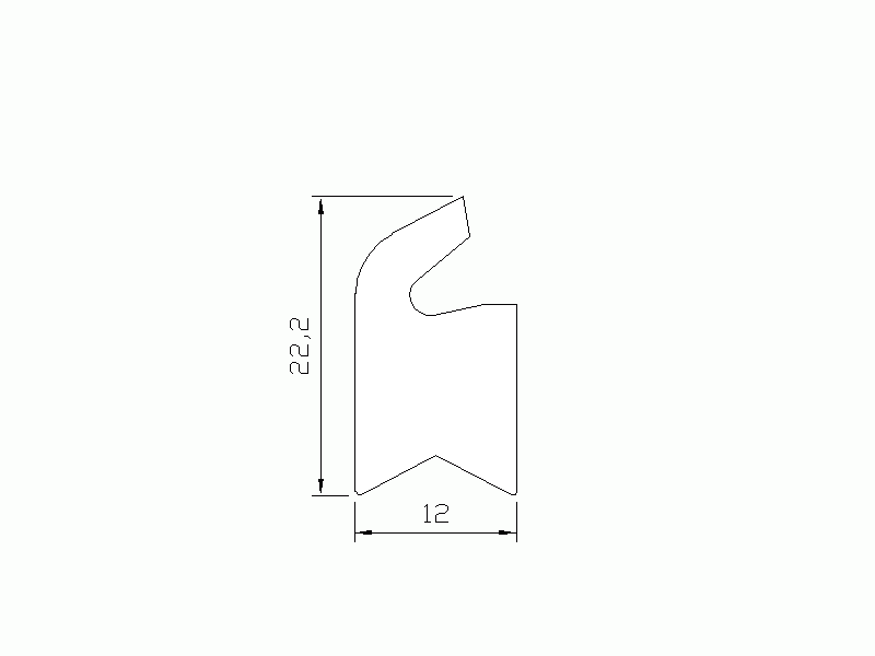 Perfil de Silicona P450B - formato tipo Labiado - forma irregular