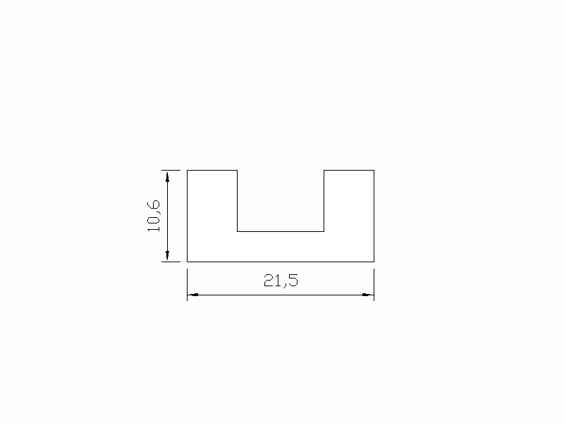 Perfil de Silicona P455A - formato tipo U - forma irregular