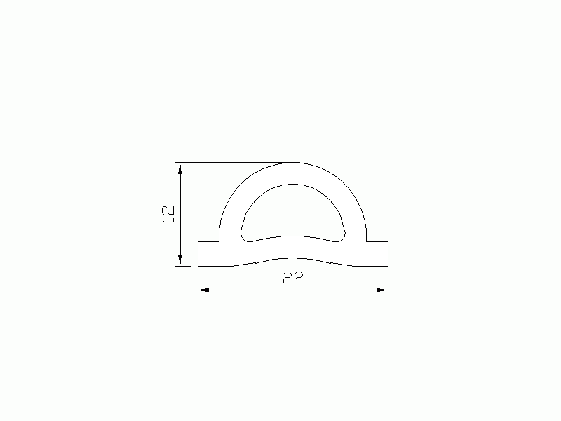 Perfil de Silicona P459-10 - formato tipo Perfil de Silicona plano con Burbuja - forma irregular