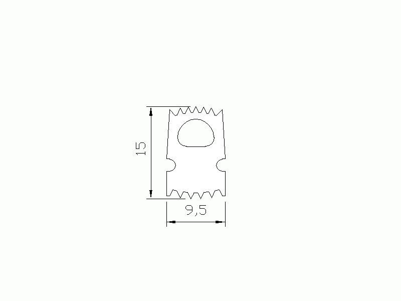 Perfil de Silicona P459-5 - formato tipo Lampara - forma irregular