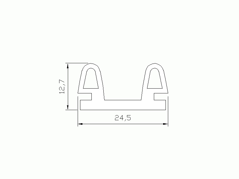 Perfil de Silicona P459-9 - formato tipo Lampara - forma irregular