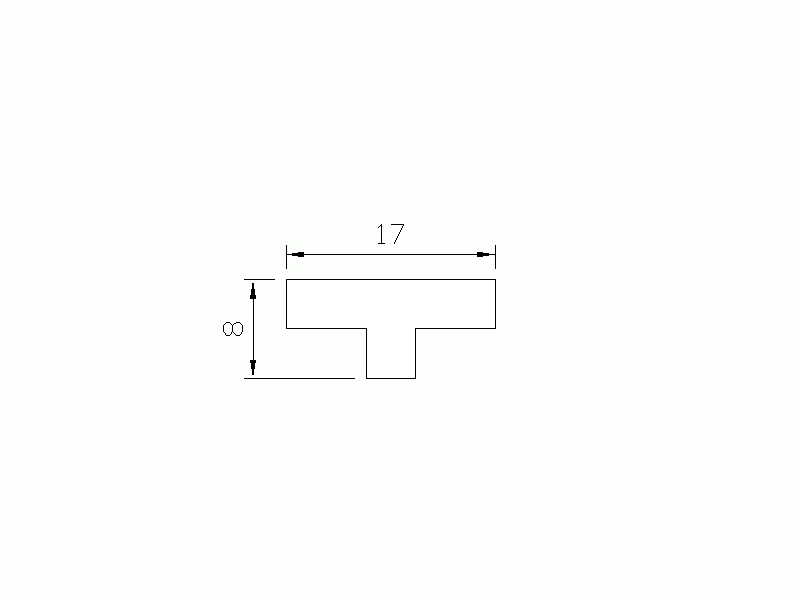 Perfil de Silicona P465B - formato tipo T - forma irregular