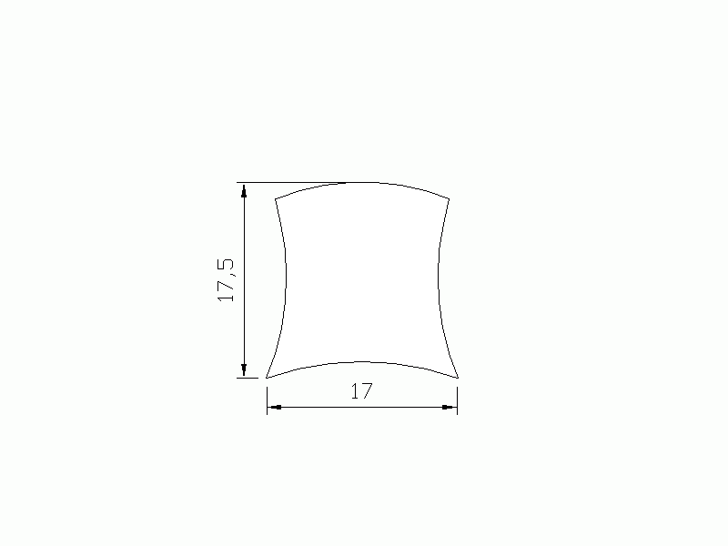 Perfil de Silicona P484B - formato tipo D - forma irregular