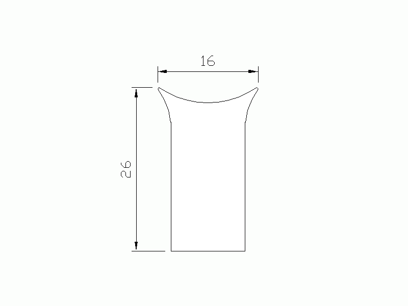 Perfil de Silicona P497C - formato tipo Cuernos - forma irregular