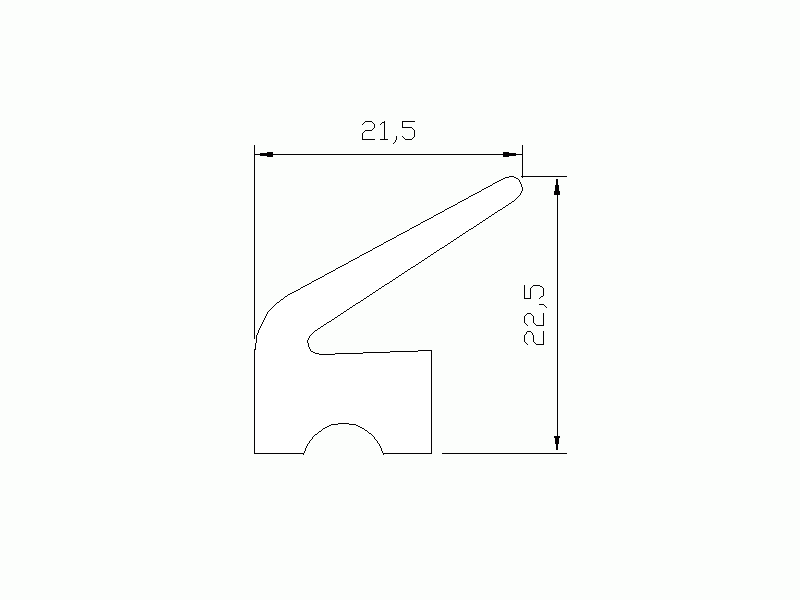 Perfil de Silicona P497C2 - formato tipo Labiado - forma irregular