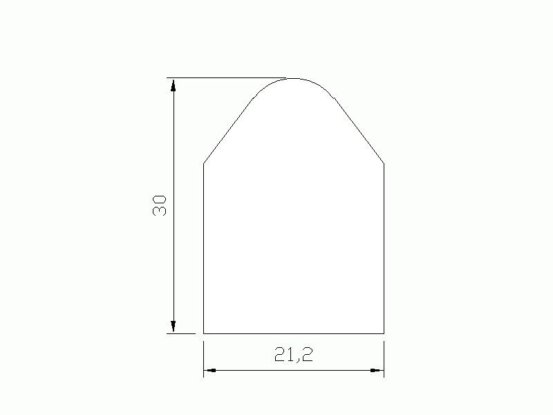 Perfil de Silicona P499B - formato tipo D - forma irregular