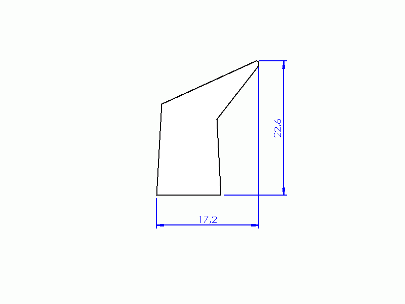 Perfil de Silicona P4A - formato tipo Labiado - forma irregular