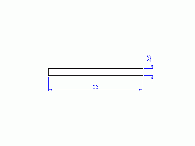 Perfil de Silicona P500330025 - formato tipo Rectangulo - forma regular