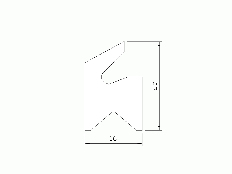 Perfil de Silicona P515G - formato tipo Labiado - forma irregular