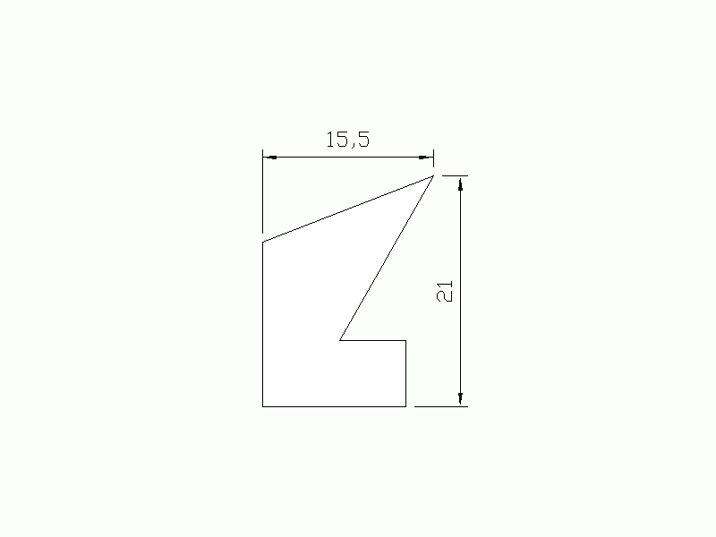 Perfil de Silicona P515J - formato tipo Labiado - forma irregular