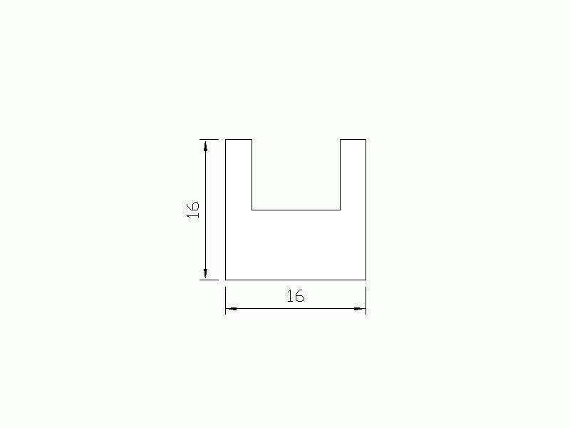 Perfil de Silicona P536A - formato tipo U - forma irregular