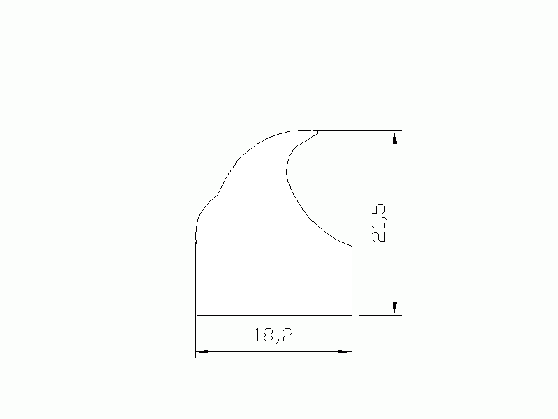 Perfil de Silicona P544A - formato tipo Labiado - forma irregular