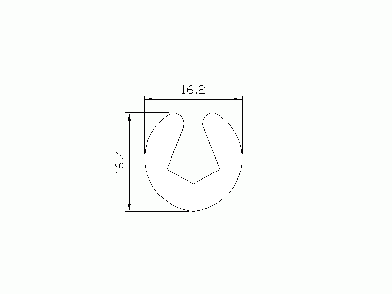 Perfil de Silicona P555 - formato tipo U - forma irregular