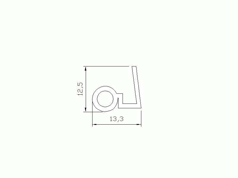 Perfil de Silicona P563 - formato tipo Nota musical - forma irregular