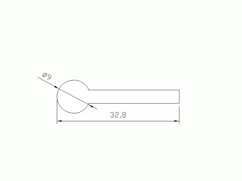 Perfil de Silicona P566A - formato tipo Nota musical - forma irregular