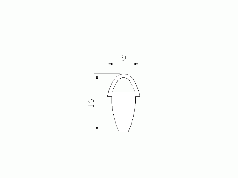 Perfil de Silicona P566E - formato tipo Lampara - forma irregular