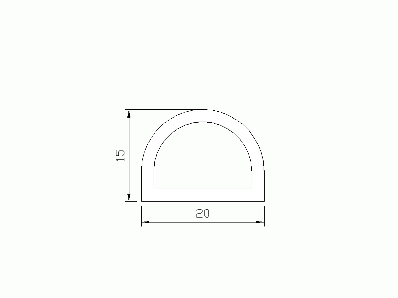 Perfil de Silicona P566O - formato tipo D - forma irregular