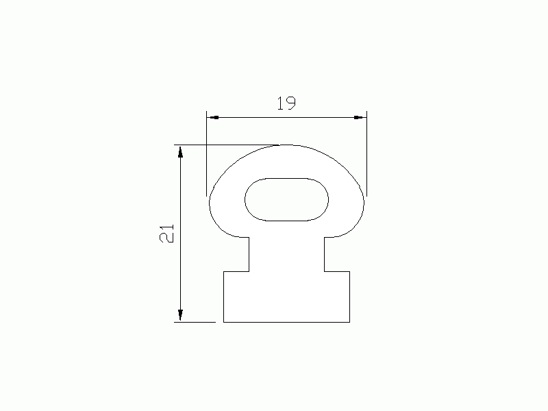 Perfil de Silicona P572B - formato tipo Lampara - forma irregular