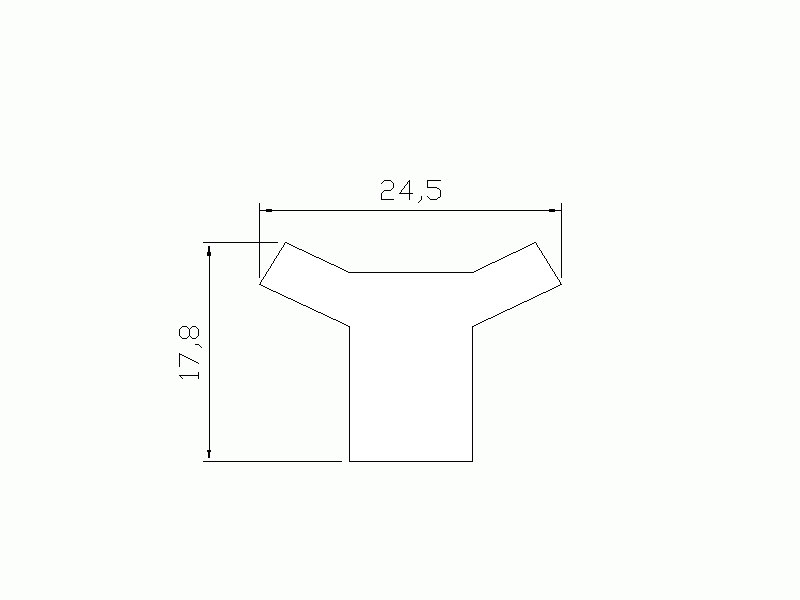 Perfil de Silicona P580 - formato tipo Cuernos - forma irregular