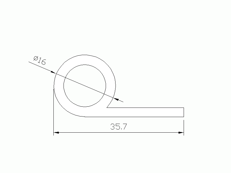 Perfil de Silicona P591D - formato tipo Nota musical - forma irregular