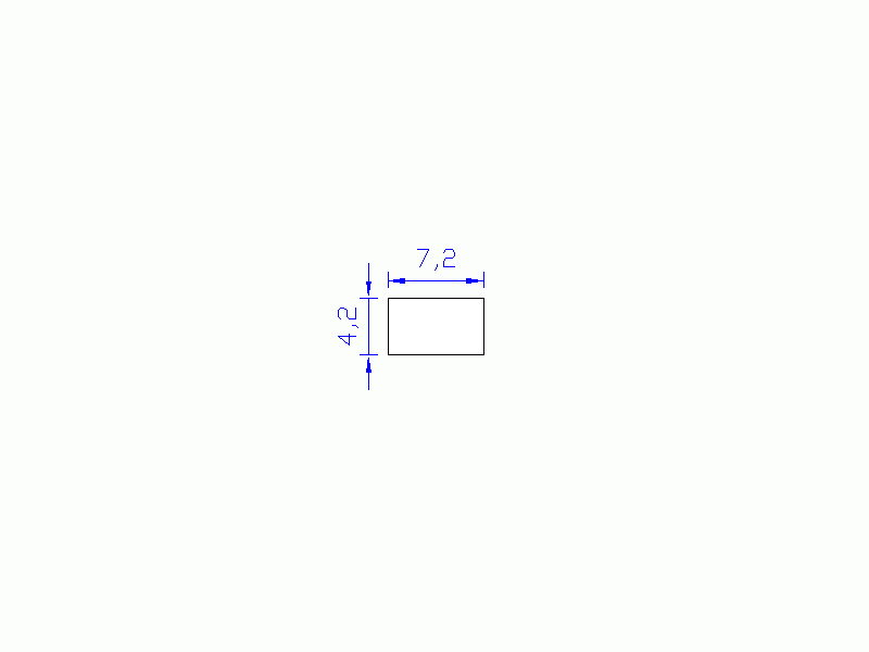 Perfil de Silicona P6007,204,2 - formato tipo Rectangulo - forma regular