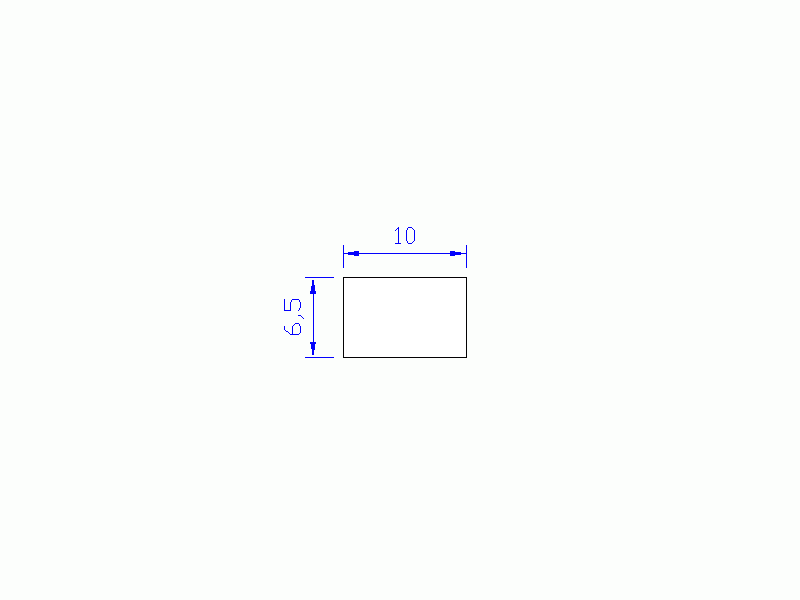 Perfil de Silicona P601006,5 - formato tipo Rectangulo - forma regular
