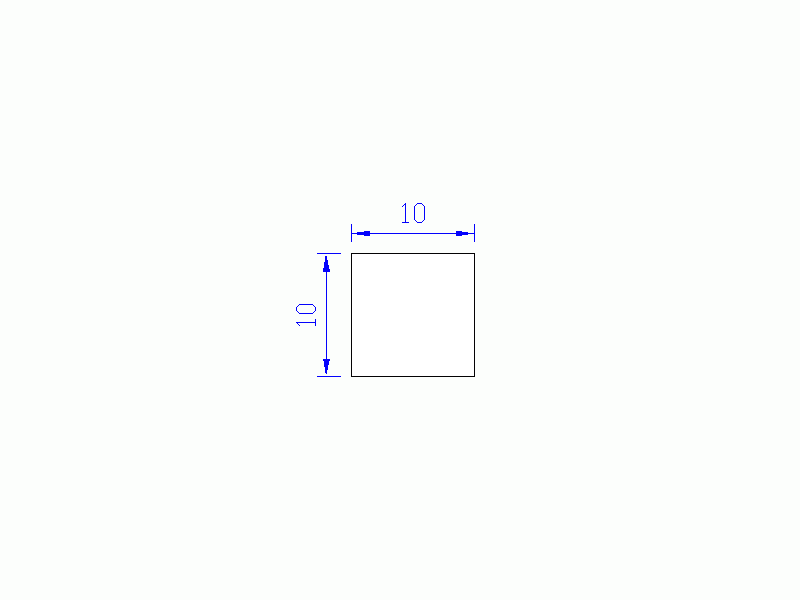 Perfil de Silicona P601010 - formato tipo Cuadrado - forma regular