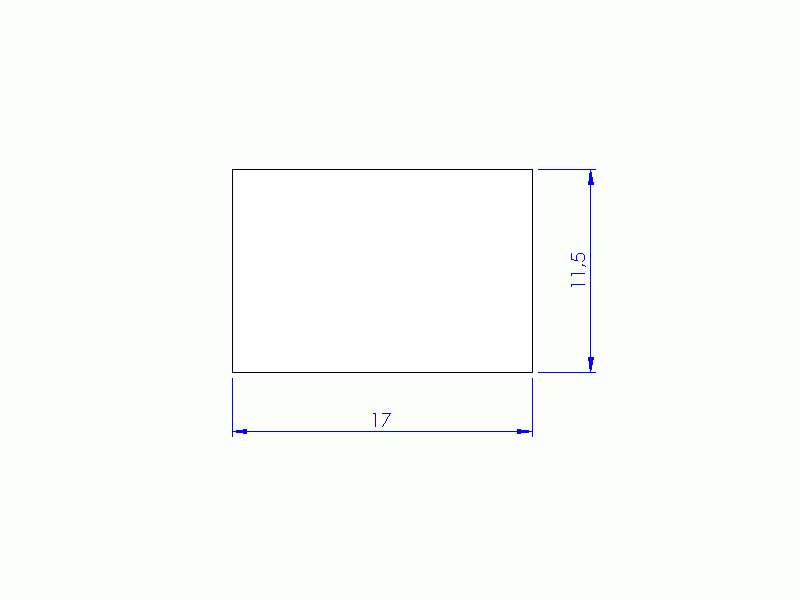 Perfil de Silicona P601711,5 - formato tipo Rectangulo - forma regular