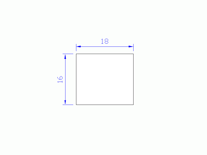 Perfil de Silicona P601816 - formato tipo Rectangulo - forma regular