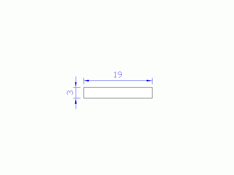 Perfil de Silicona P601903 - formato tipo Rectangulo - forma regular