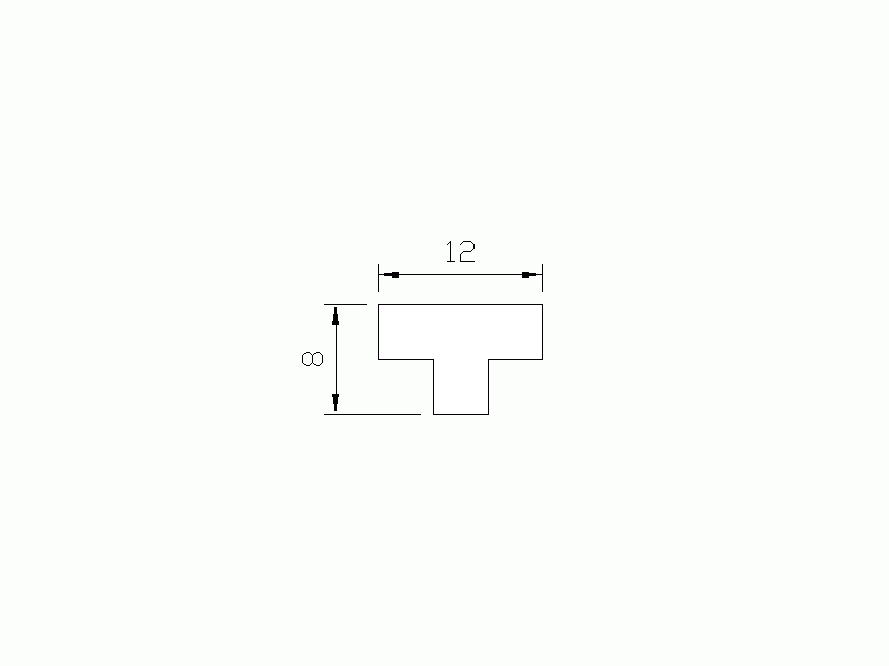 Perfil de Silicona P601C - formato tipo T - forma irregular