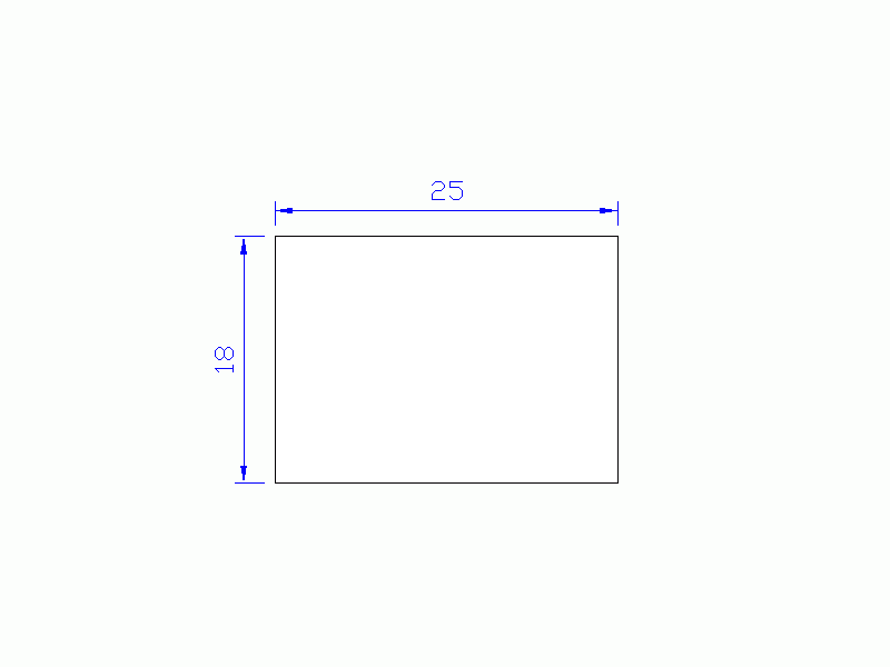 Perfil de Silicona P602518 - formato tipo Rectángulo Esponja - forma regular