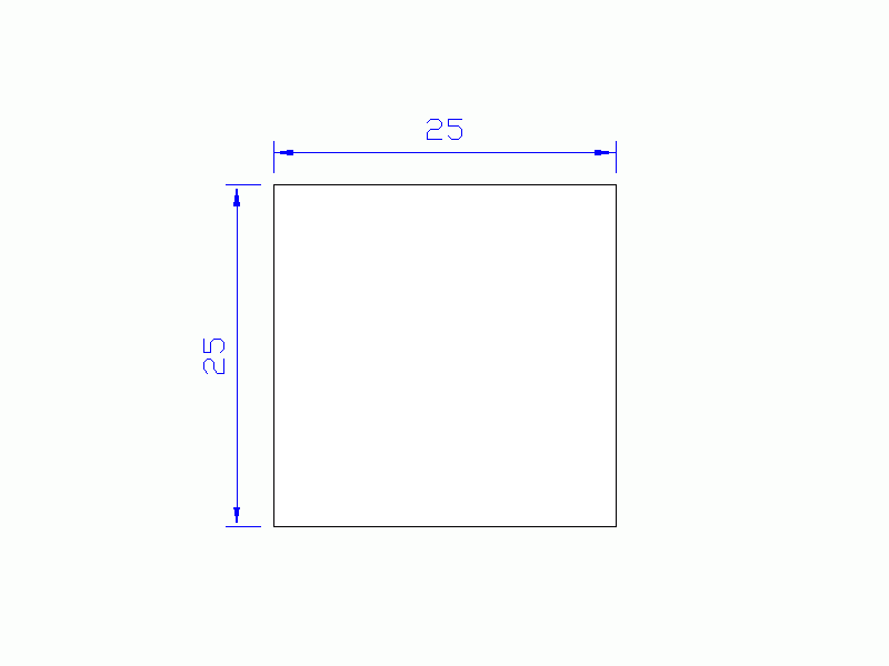 Perfil de Silicona P602525 - formato tipo Cuadrado - forma regular