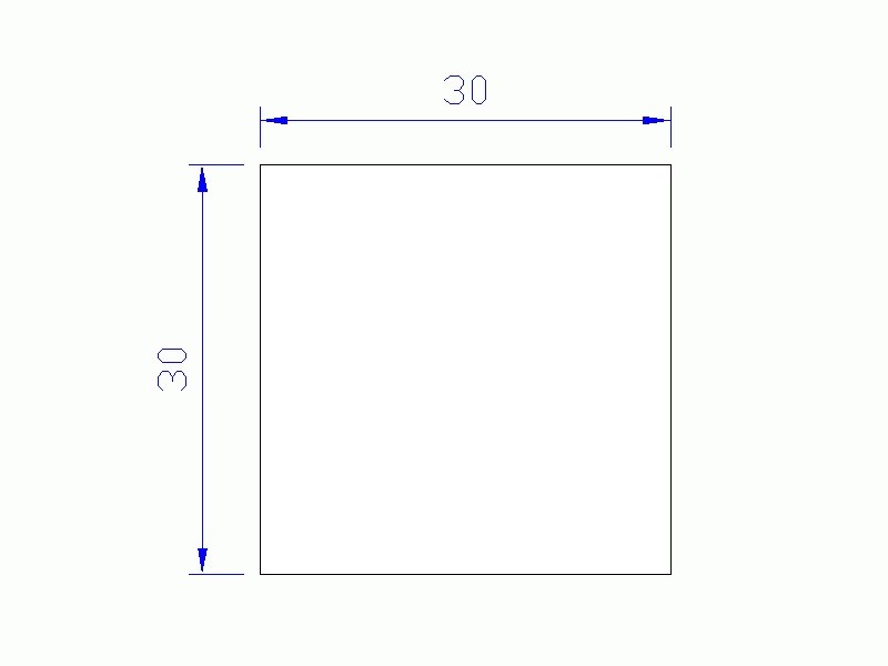 Perfil de Silicona P603030 - formato tipo Cuadrado - forma regular