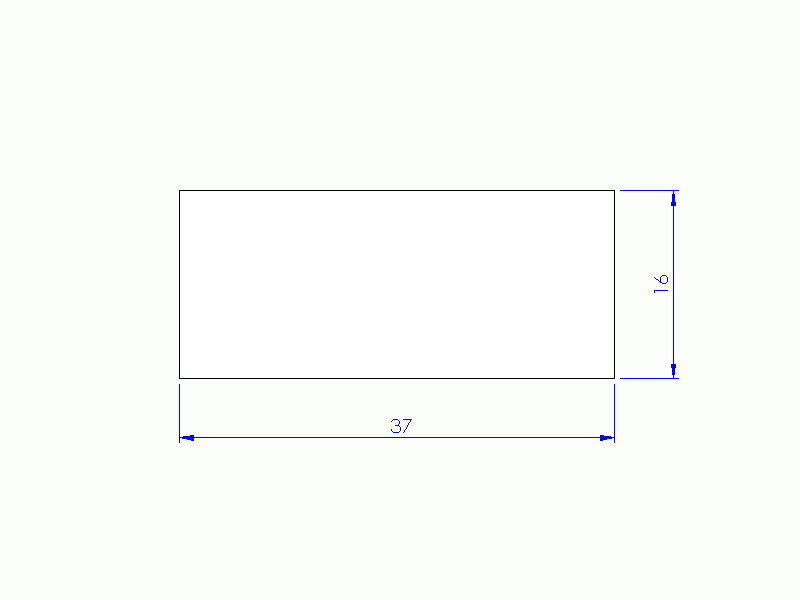 Perfil de Silicona P603716 - formato tipo Rectangulo - forma regular