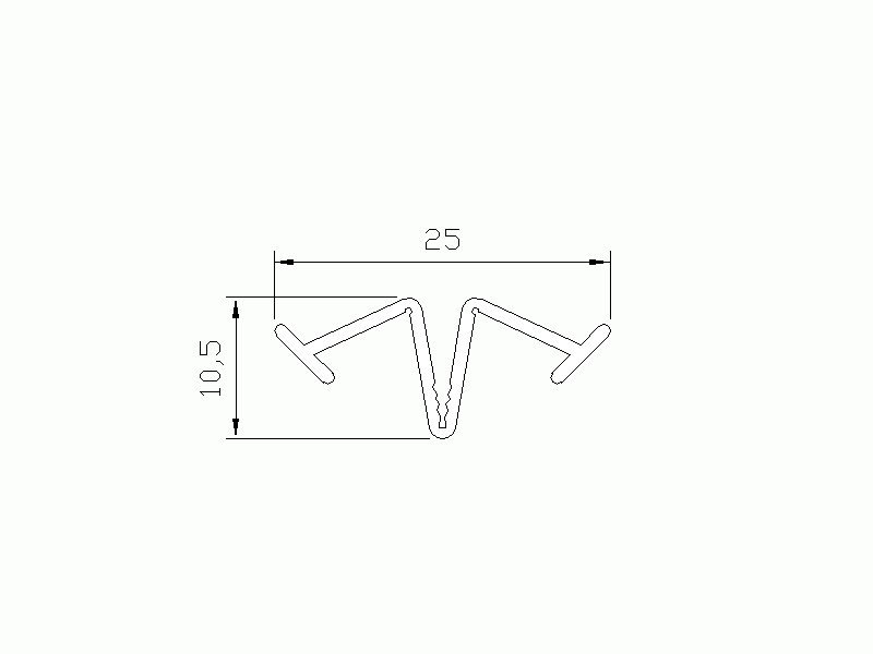 Perfil de Silicona P603C - formato tipo Fuelle - forma irregular