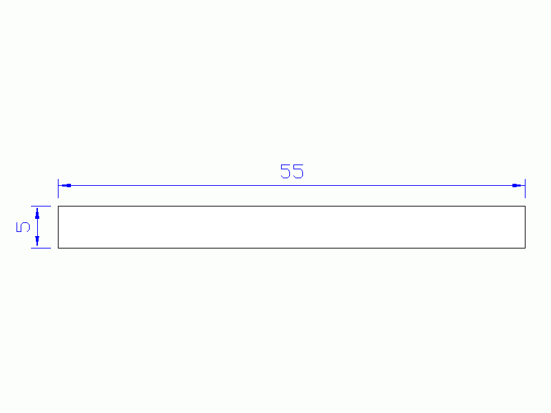 Perfil de Silicona P605505 - formato tipo Rectángulo Esponja - forma regular