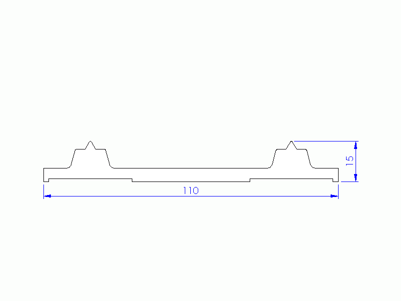 Perfil de Silicona P60A - formato tipo Perfil de Silicona plano con Burbuja - forma irregular