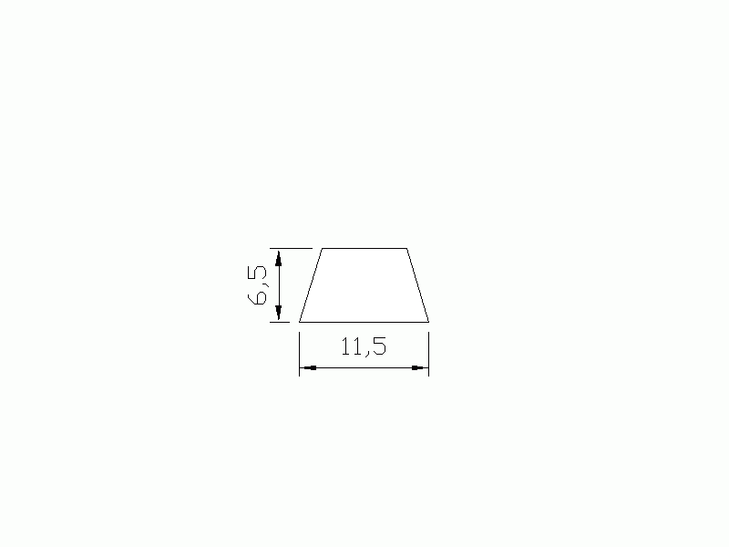 Perfil de Silicona P610B - formato tipo Trapecio - forma irregular