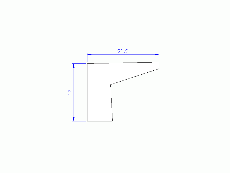 Perfil de Silicona P6225B - formato tipo Labiado - forma irregular