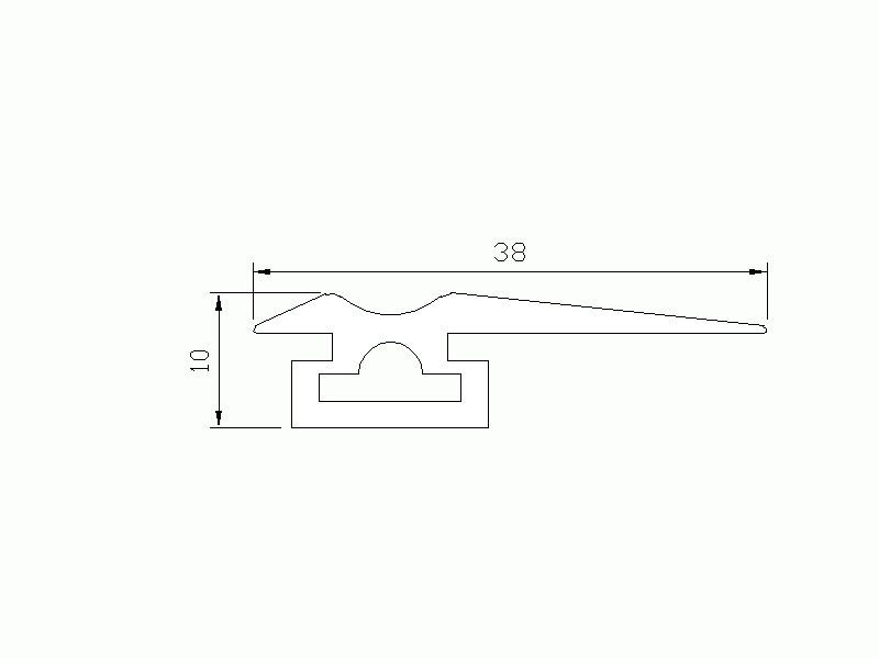 Perfil de Silicona P64D - formato tipo Labiado - forma irregular