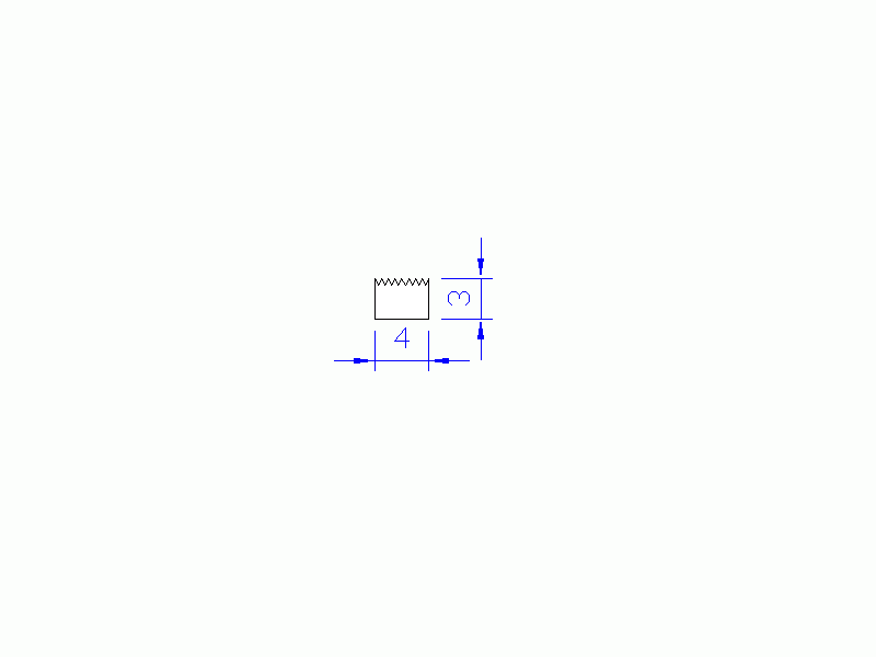 Perfil de Silicona P64N - formato tipo Rectangulo - forma regular