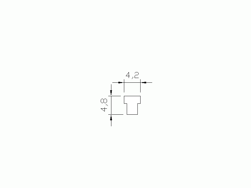 Perfil de Silicona P64R - formato tipo T - forma irregular